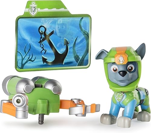 Paw Patrol Patrulla de marLight Up Rocky con mochila de cachorro y tarjeta de Misión