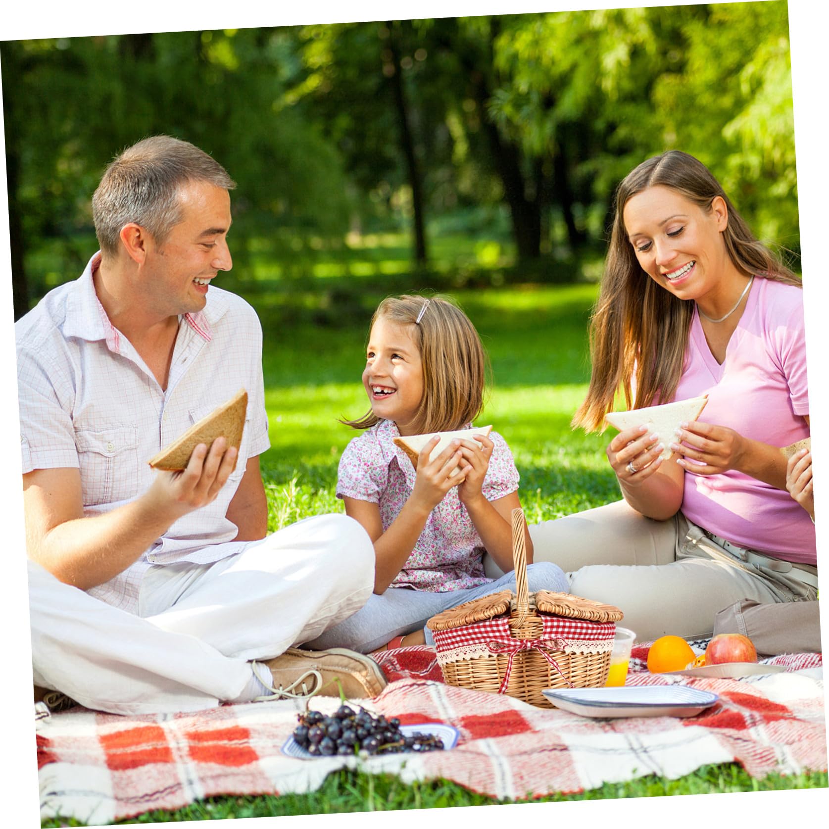 Cabilock Cesta De Picnic De Ratán Canasta De Pascua Cesta De Vacía Compartimientos De Almacenaje Cesta De Almacenamiento De Yute Tejido Cesta De Recogida Caperucita Rota Niño
