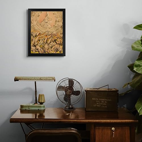 Miniatura 4 de Cabaña perdida The Casting of the Rebel Angels Into Hell de William Blake  Impresión en marco plano negro  Reproducción de pintura de obra fina