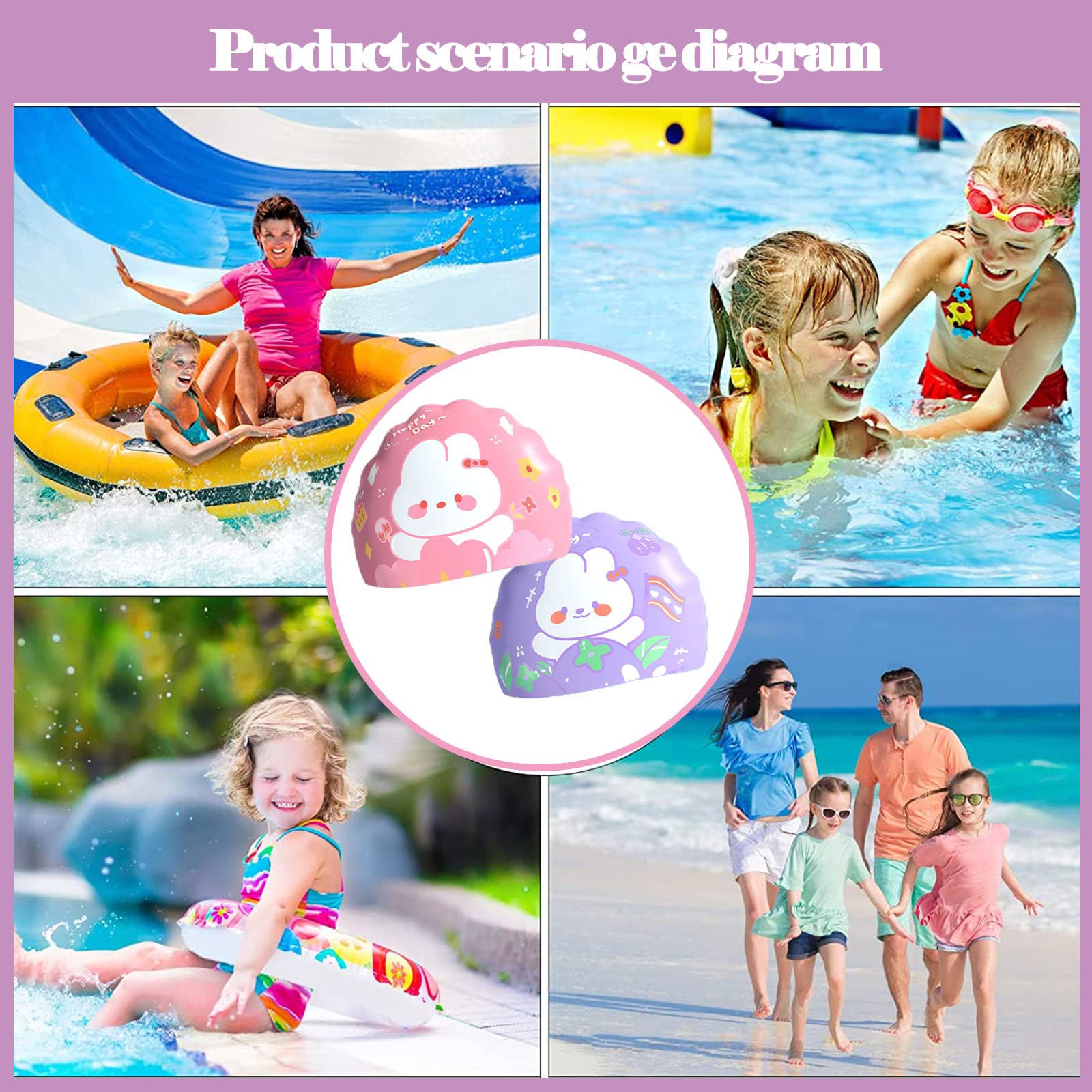 Cuffia da nuoto in silicone impermeabile uomo donna altamente elastica morbida moda rosa cuffia da nuoto per ragazze adatta piscina di mare cuffia da nuoto per bambini  18