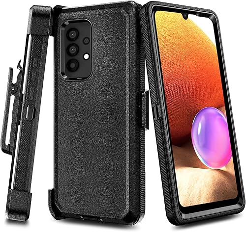 Miniatura 1 de NZND Funda para Samsung Galaxy A53 5G con protector de pantalla de vidrio templado (cobertura máxima), funda de clip para cinturón con soporte
