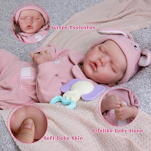 Miniatura 2 de Milidool Muñecas de bebé recién nacidas realistas de 20 pulgadas que se ven reales de silicona recién nacidas, muñecas de bebé de cuerpo completo de