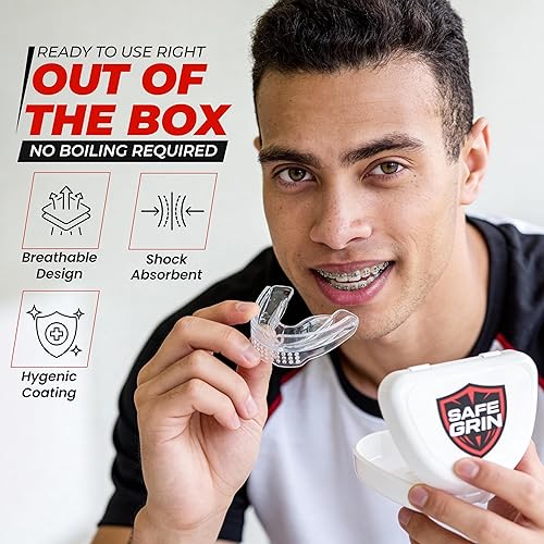 Miniatura 8 de Mouth Guard for Sports - Premium Silicone Upper & Lower Teeth Protection - Football, Lacrosse, Hockey, Baseball - Fit for Youth and Teens