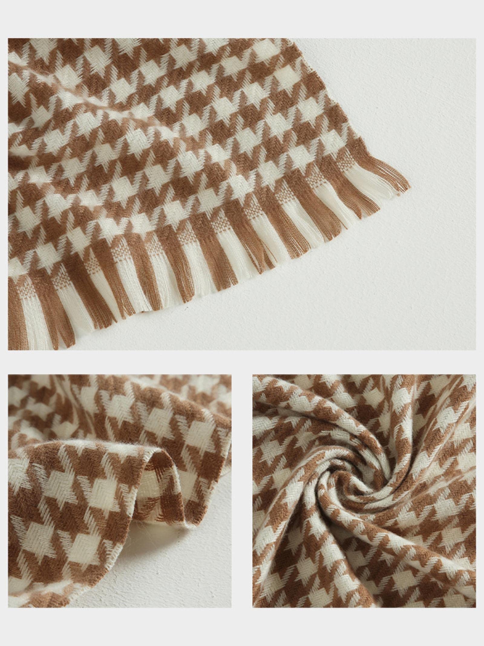 Sciarpa Donna Scialle Uomo Invernale Sciarpe da Donna Sciarpe A Quadri Bianche Nere Calde Vintage Vintage da Donna