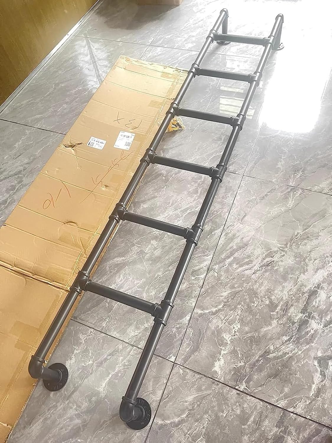 Wall Mount Egress Ladder for Basement Window Well 125cm Tall 330lbs Capacity Ideal for Attic Loft and High Bed Access