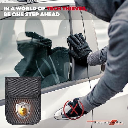 Miniatura 6 de StandardAutoPart Bolsa Faraday para Llaves de Coche – Funda Antirrobo para Llave con Bloqueador de Señal RFID, Protege Contra Hackeo de Coches