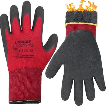 LOCCEF 2 pairs of winter work gloves for men and women Freezer protection gloves for work below zero thermal insulated super easy to grip 8/M