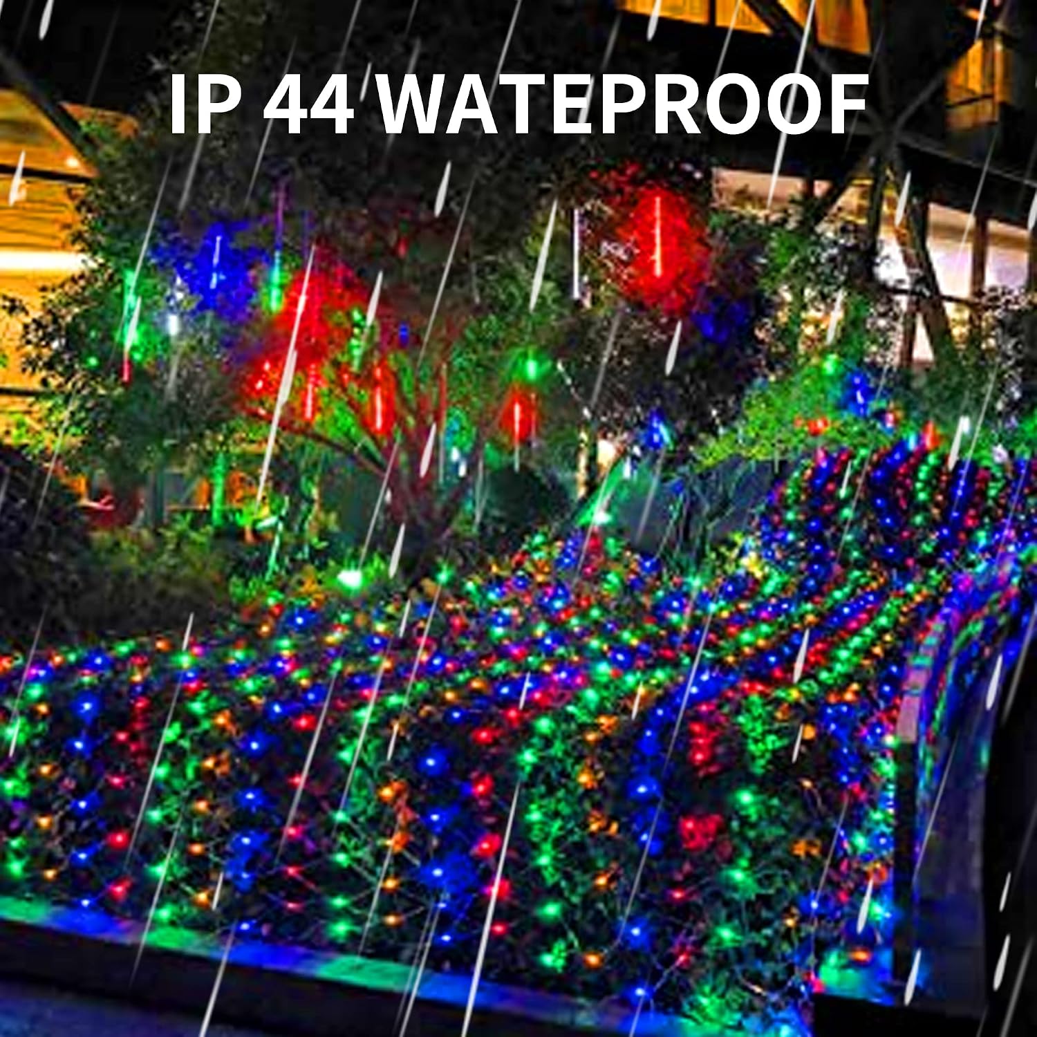 Dazzle Bright Christmas 360 LED Net Lights, 12FT x 5 FT Connectable Waterproof String Lights Clear Wire with 8 Modes, Christmas Decorations for Indoor Outdoor Xmas Yard Garden Decor (Multi Colored)