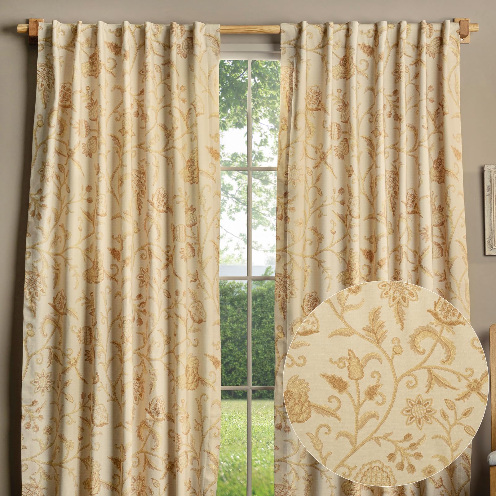 Photo 1 of Maison d' Hermine Curtains for Living Room 100% Cotton 50"x84" (Pack of 2)