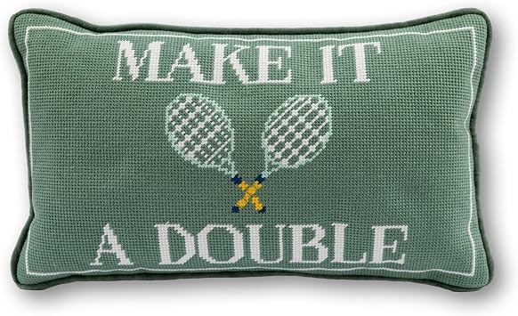 FURBISH Needlepoint Decorative Throw Pillow - Small Embroidered Accent Pillow for Bed, Chair, Couch, Sofa, Eclectic Home Decor, 9" x 15" - Make It A Double