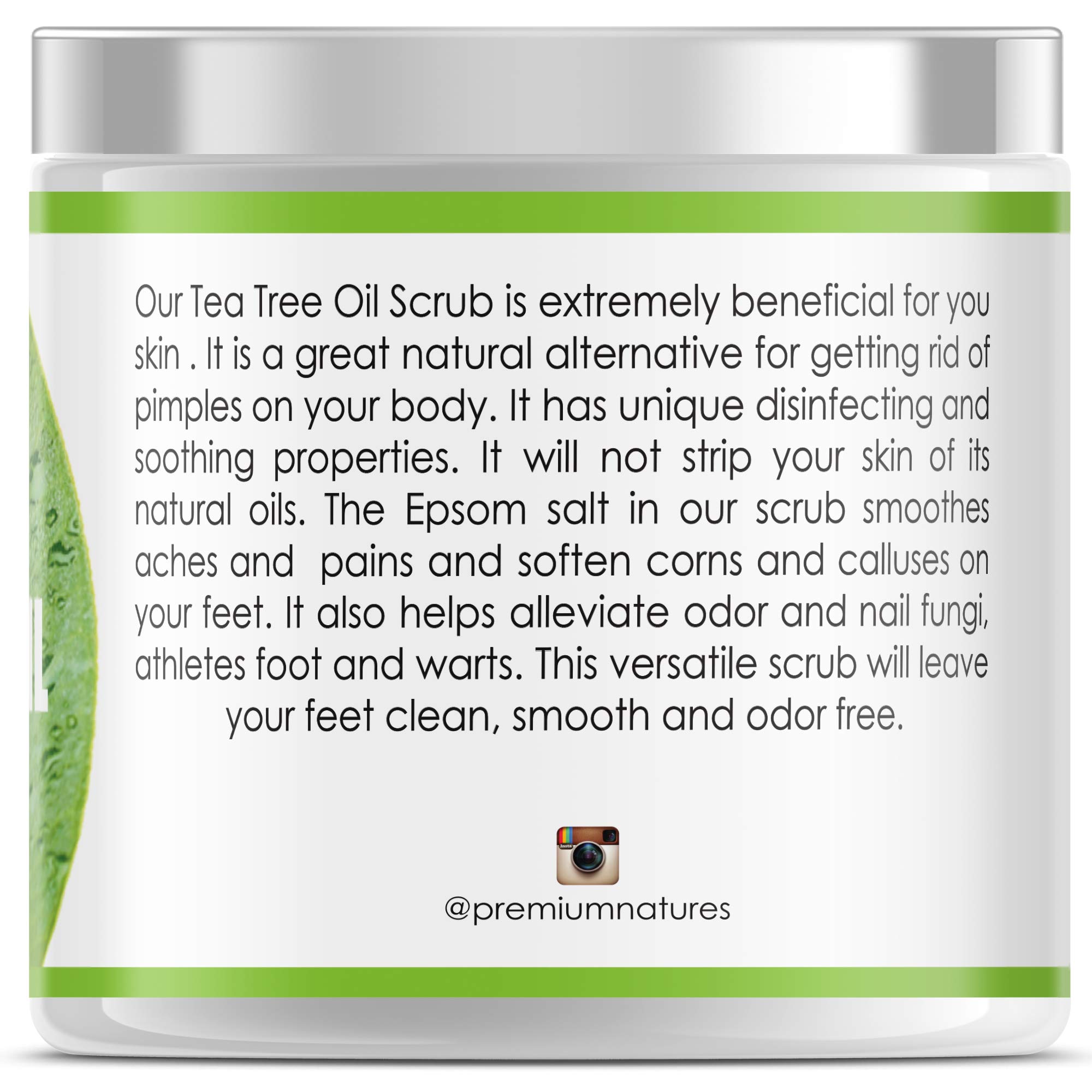 Antifungal Tea Tree Body & Foot Scrub 12 oz 100 Natural