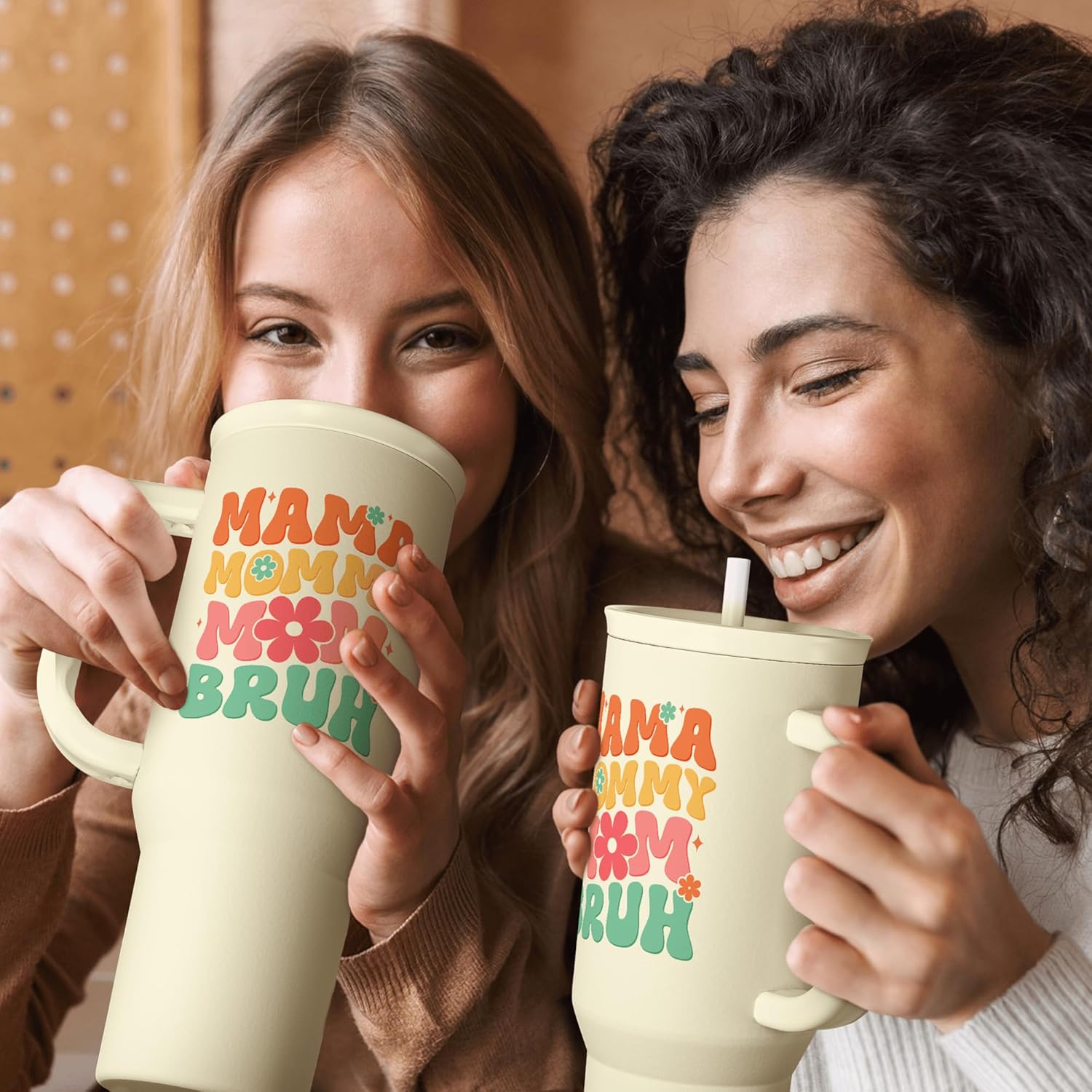 Mom Tumbler with Handle 40oz, Mama Mommy Mom Bruh Cup Stainless Steel Insulated Tumblers Coffee Travel Mugs, Gifts for Moms from Daughter Son, Best Mother Gift for Birthday Christmas Mothers Day - Image 7