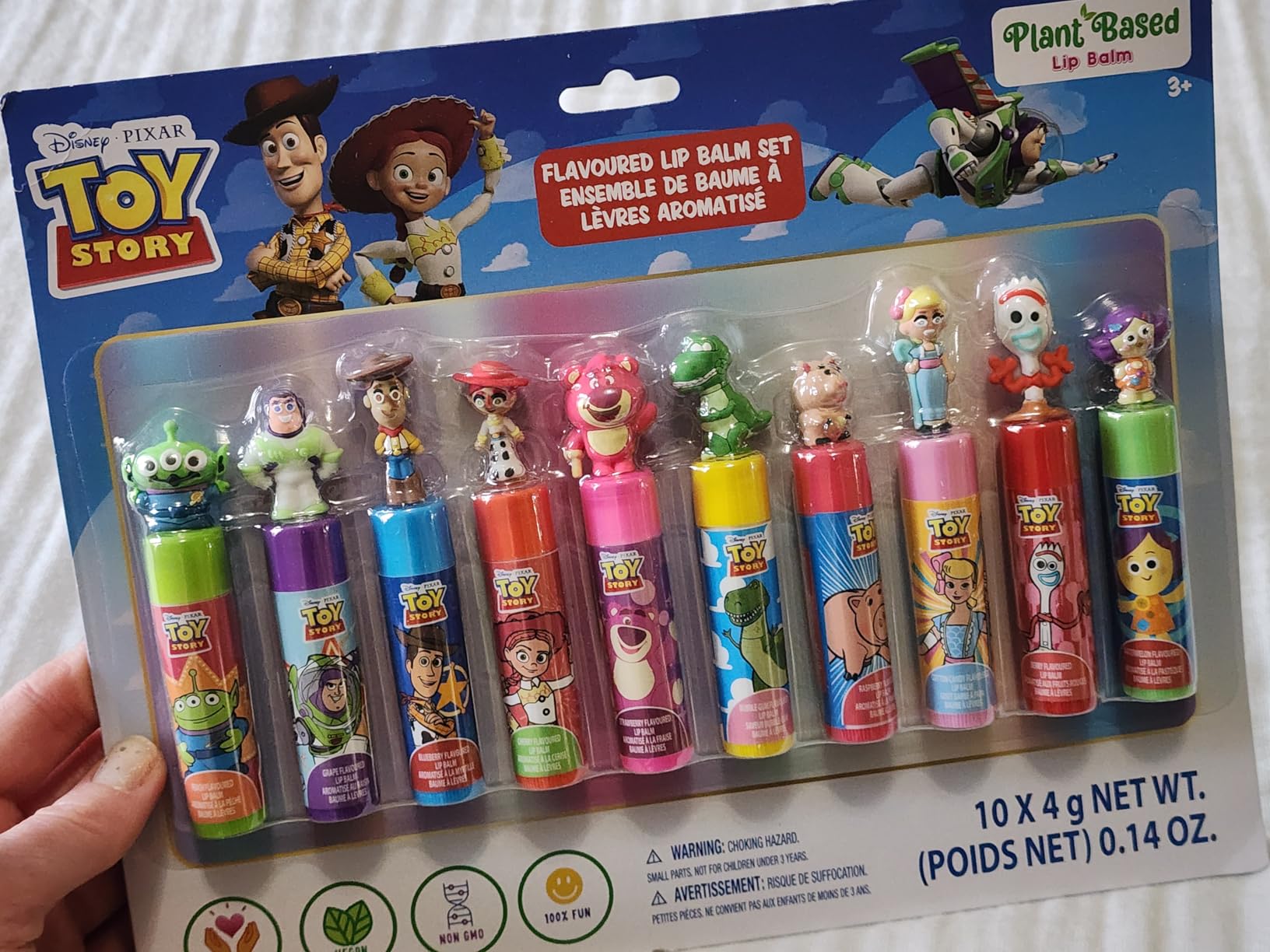 Townley Girl Toy Story 10 Piece Plant Based Lip Balm with Bonus Toppers, Makeup Set for Girls, Boys, Toddlers, Perfect for Gift-Giving, Sleepovers, for Kids, by Townley Girl