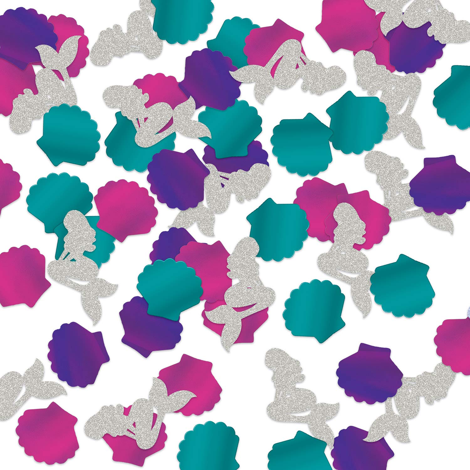 Confettis en plastique sirène Beistle 53553 deco table anniversaire mariage turquoise