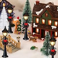 Vista 4 de Shappy 24 piezas de lámpara de Navidad, accesorios de pueblo, mini lámpara de calle, casa de muñecas, modelos de farola para modelos de luces
