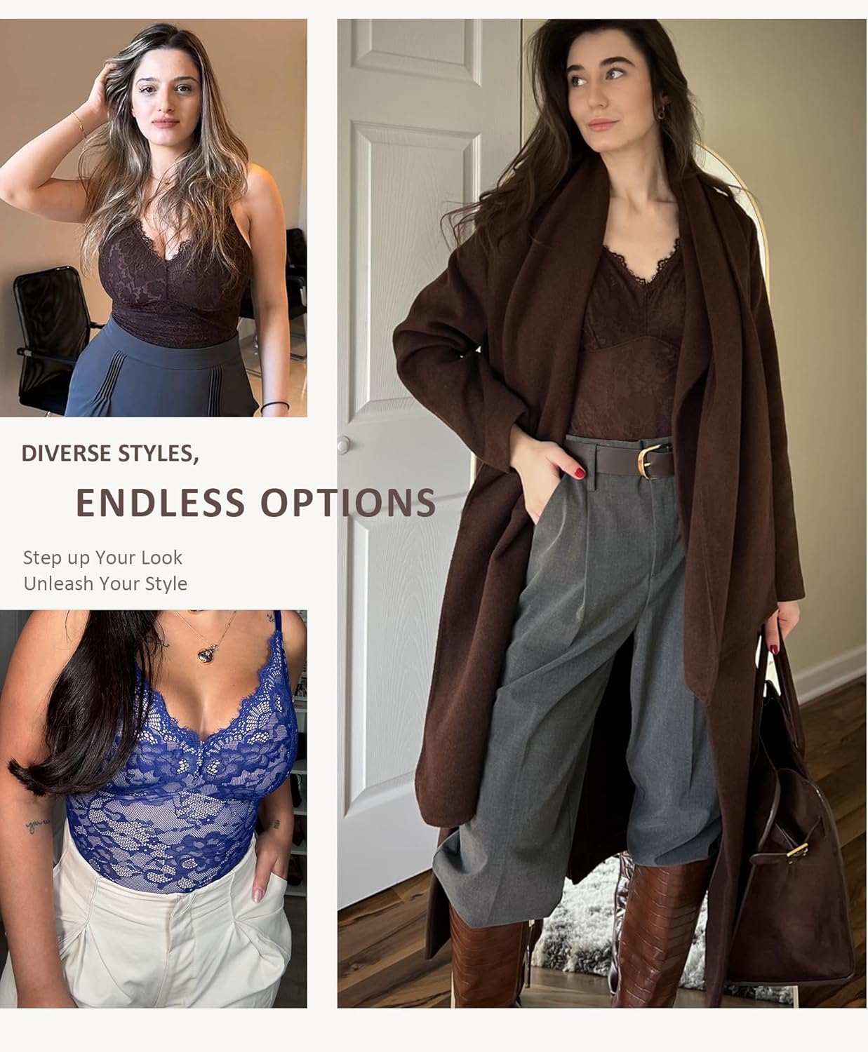 FeelinGirl Shapewear Bodysuits for Women Lace Shapewear Tummy Control V-Neck Sleeveless Bodysuit Tops Jumpsuit - Image 2