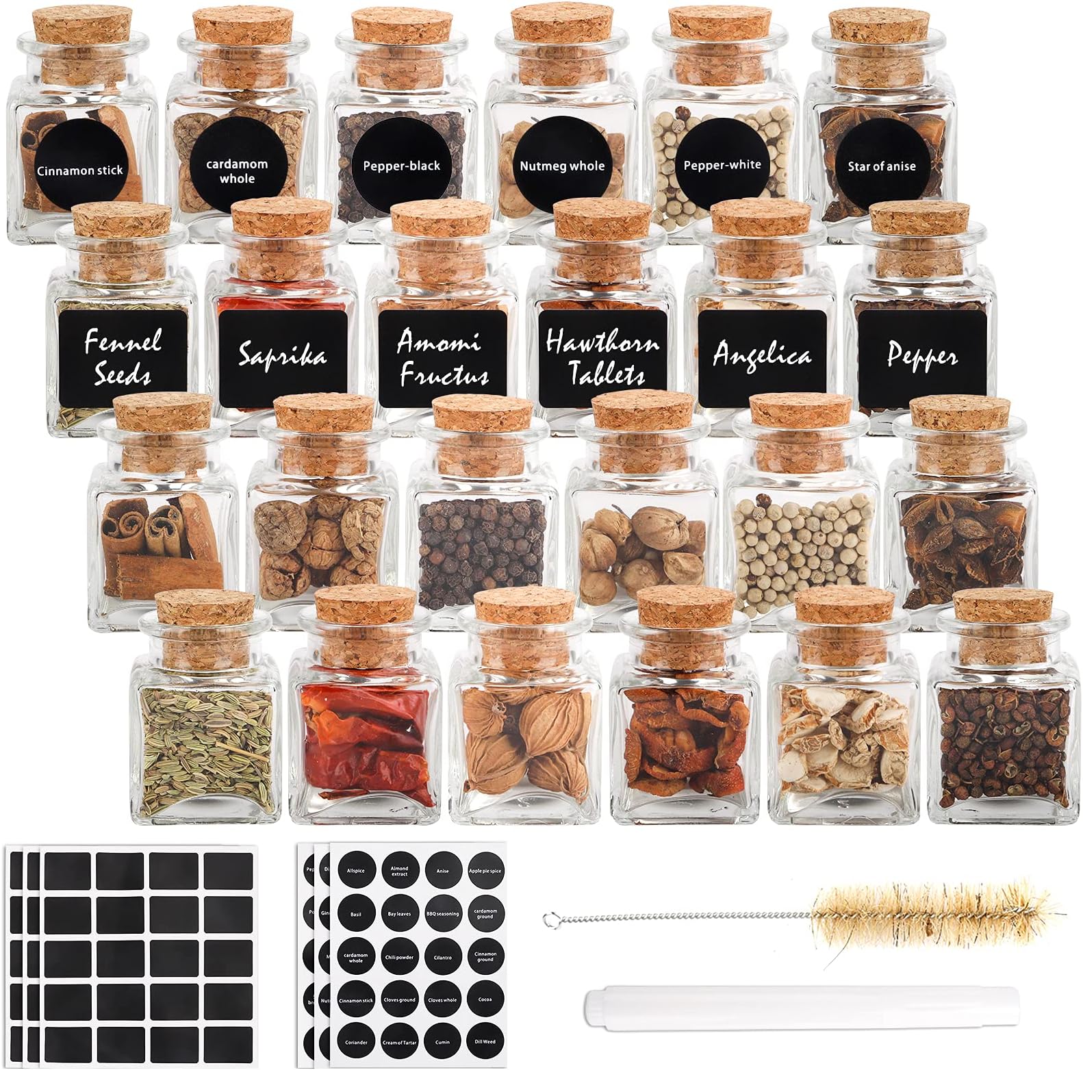 24pcs 2oz cork jars