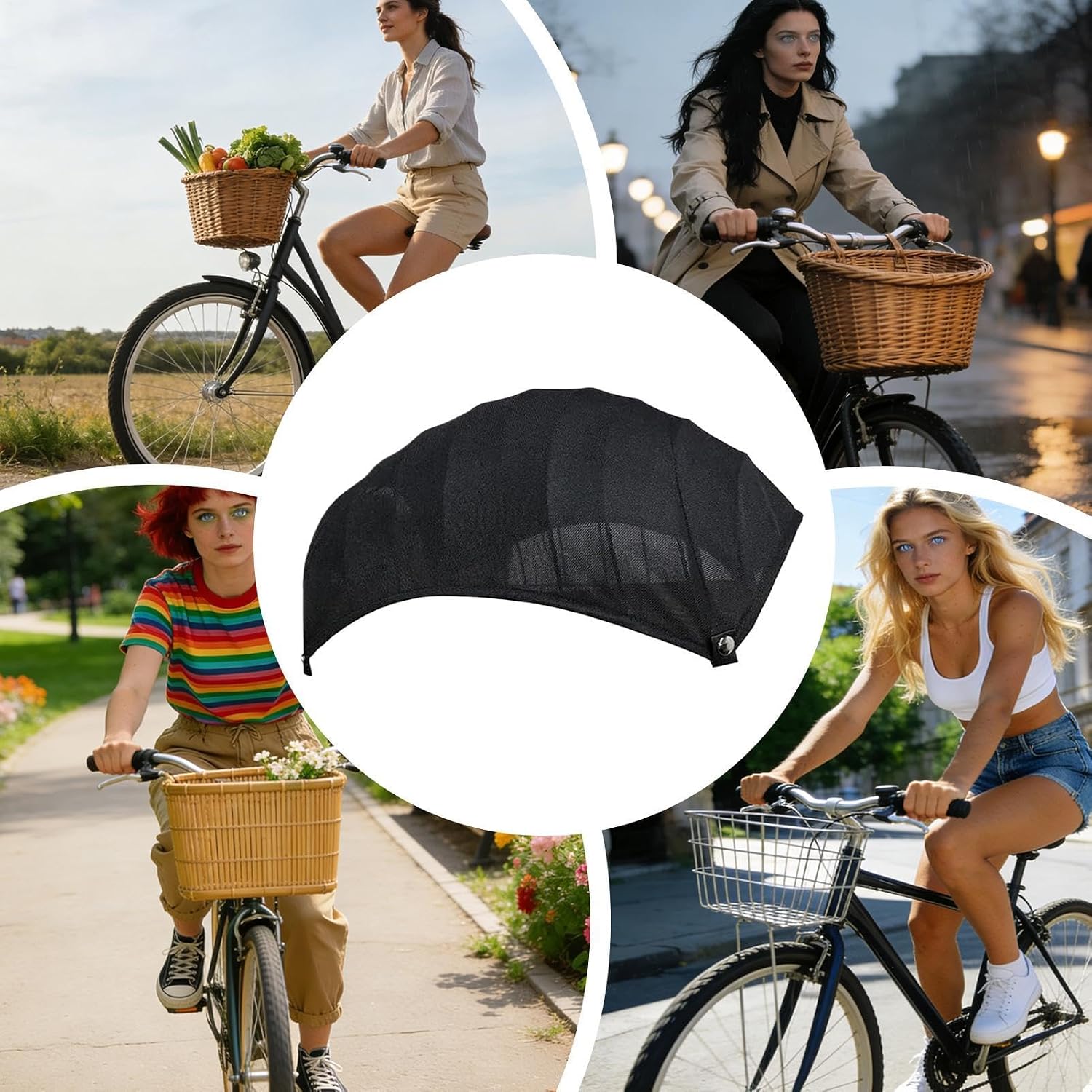 Bike Basket Cover - Foldable UV Protection Windproof Shield, Cat Carrier Canopy Guard, Breathable Outdoors Cycling Protector | Pet Cats Luggage Outdoor for Pet Cat Luggage