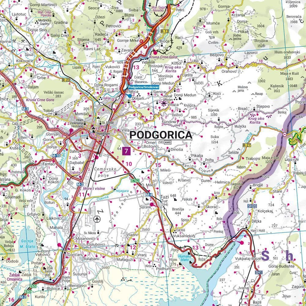 Montenegro 1:150.000 2026: Straßen- und Freizeitkarte, mit Infoguide, Top Tips: AK 0713