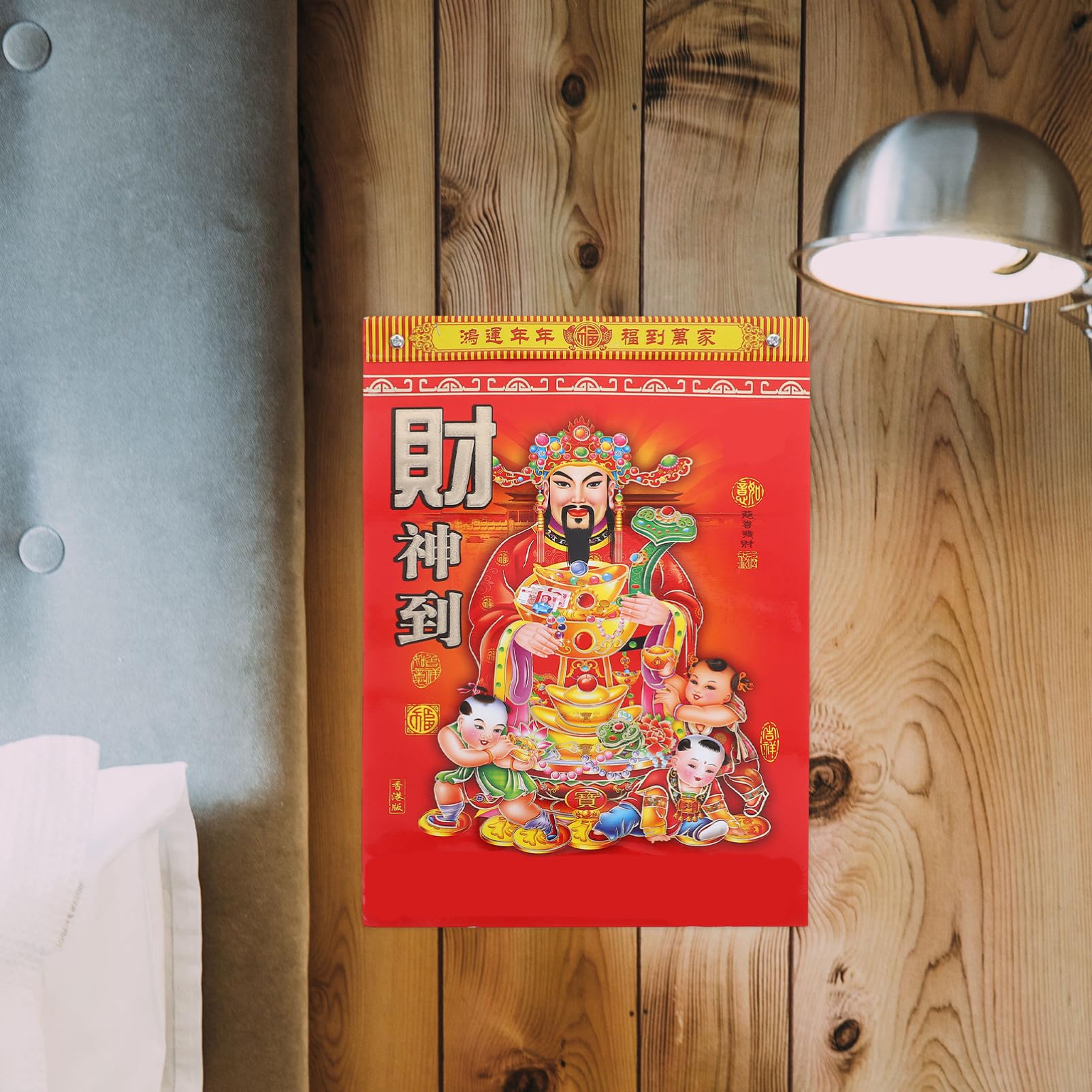 Calendario Chino de Pared Año del Caballo Calendario Lunar con Páginas Diarias Desgarrables para Decoración Fengshui y Seguimiento Mensual