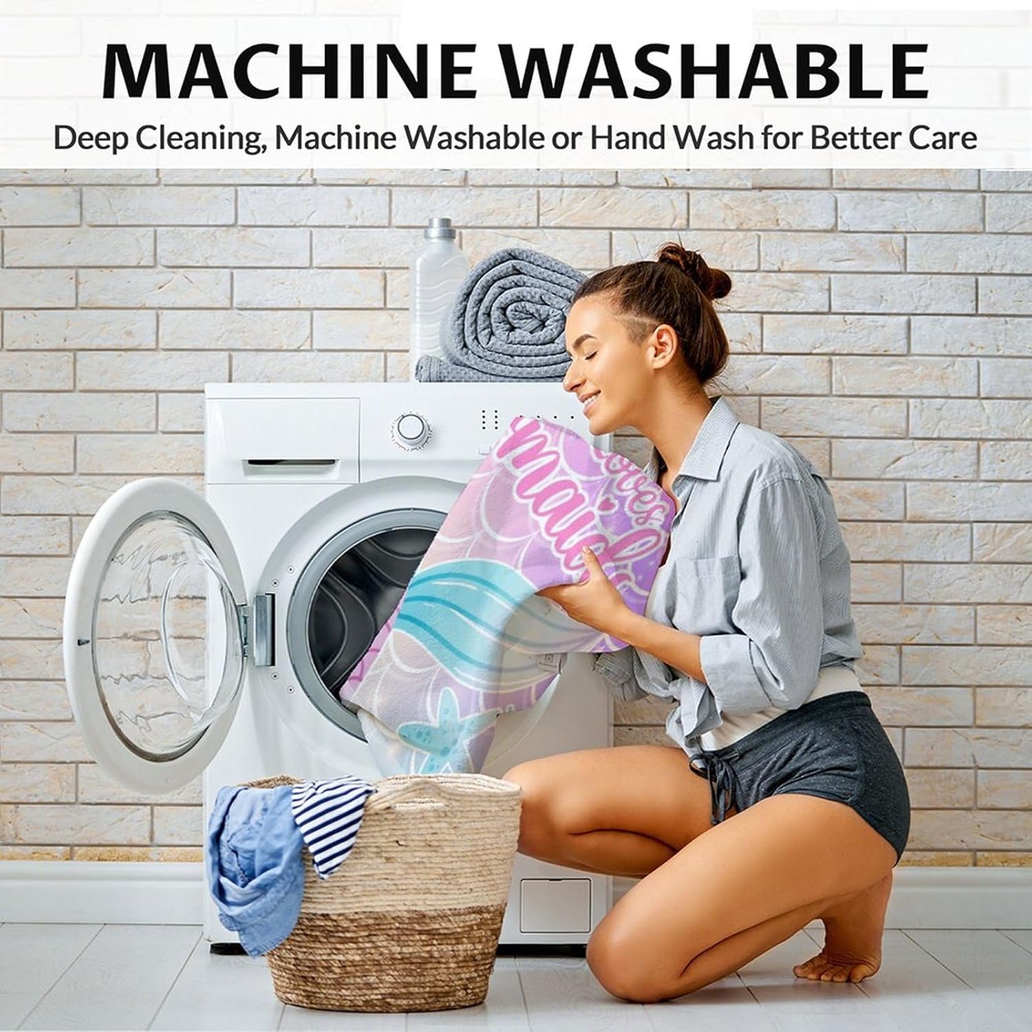 Personalized Mermaid Tail Blanket with Name - Soft, Fuzzy & Warm - 30"x40" Small Blanket for Couch, Office - Colorful Cute Throw Gifts for Girls - Image 5