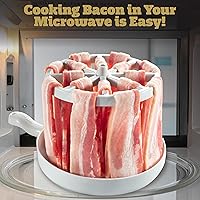 Vista 2 de Microwave Bacon Cooker - Bacon Wizard Cooks 1LB of Strips & Reduces Fat by 40% - Use for Easy Big Game Meal Prep - Crispier, Healthier, Quicker