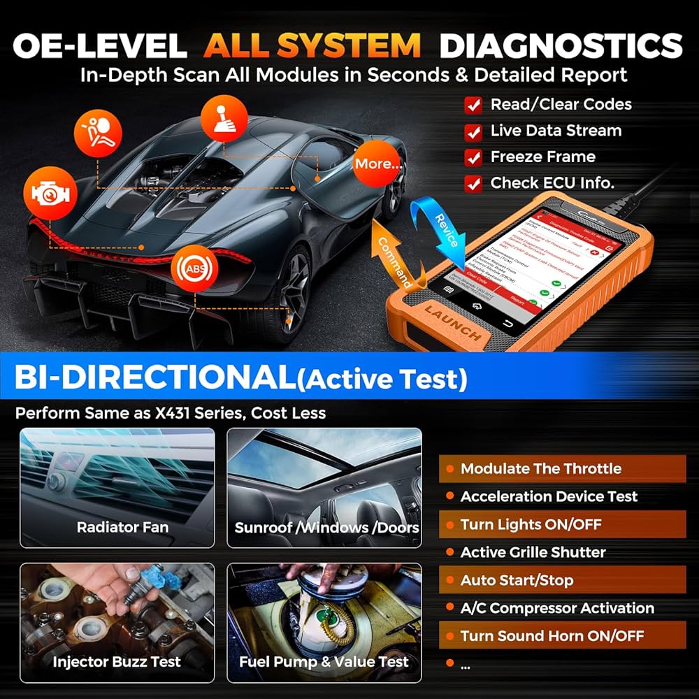 LAUNCH Creader Elite for Land Rover Jaguar OBD2 Scanner, 2025 Full