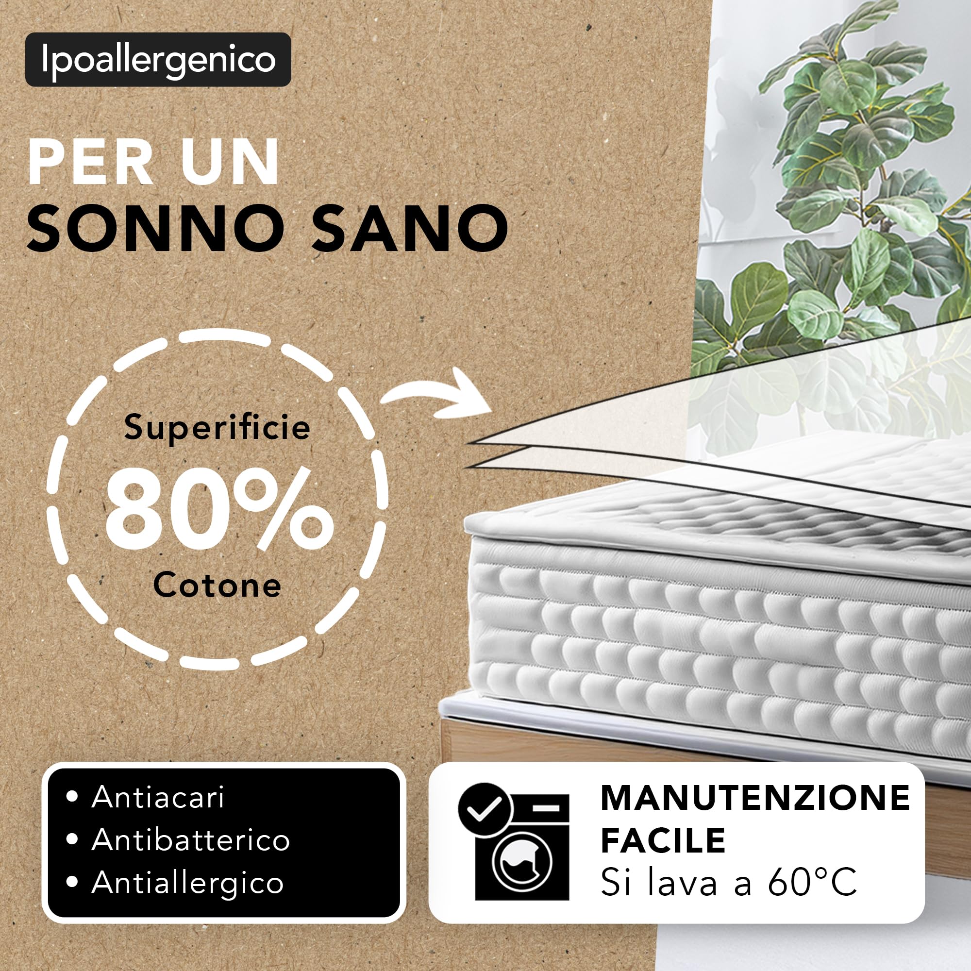 Coprimaterasso 150x200 cm | Impermeabile e Silenzioso | Forma Telo con Fascia 40 cm | Cotone Assorbente e Anallergico | Trattamento Antiacaro | OEKO-TEX | Ôhm