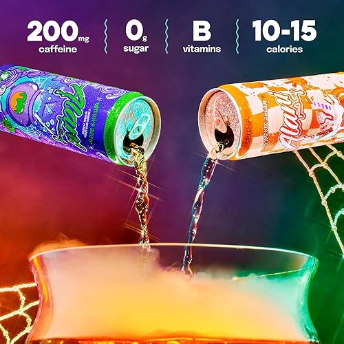 Miniatura 133 de Alani Nu WATERMELON WAVE, bebidas energéticas bajas en calorías, sin azúcar, 200 mg de cafeína, biotina, vitaminas B, cero azúcar, 10 calorías