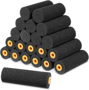 20 Pack 4 Inch Foam Paint Roller Covers High Density Foam Roller Paint Covers for Smooth Painting on Walls Trim Furniture Home DIY Projects