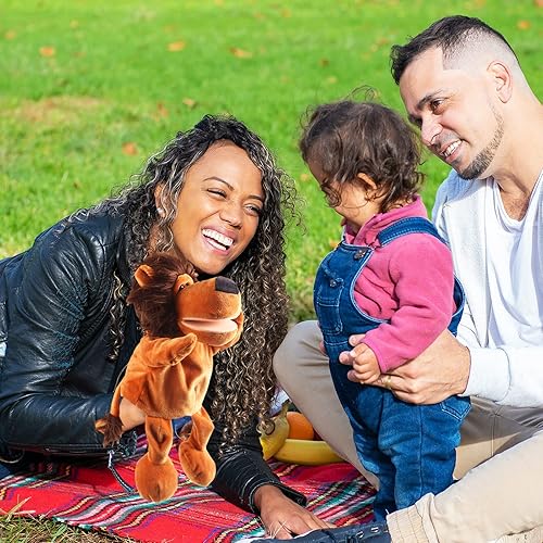 Miniatura 6 de Marionetas de mano de animales de 10 a 13 pulgadas gigantes animales de la selva juguetes de marionetas de mano para juegos de rol marionetas para