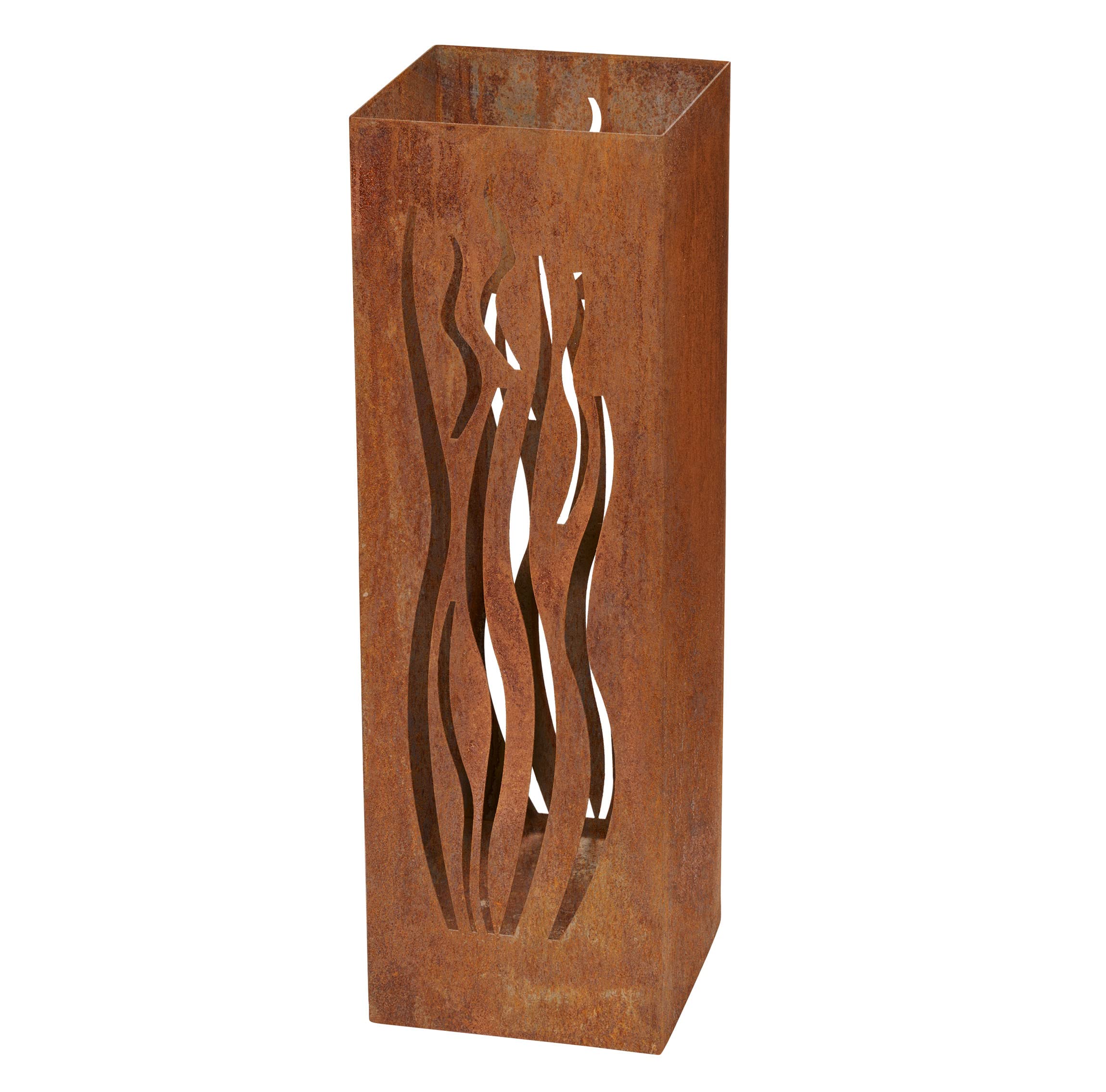 AMAREFire Decorative Column Lantern Design Waves Patina 16 x 16 x 50 cm