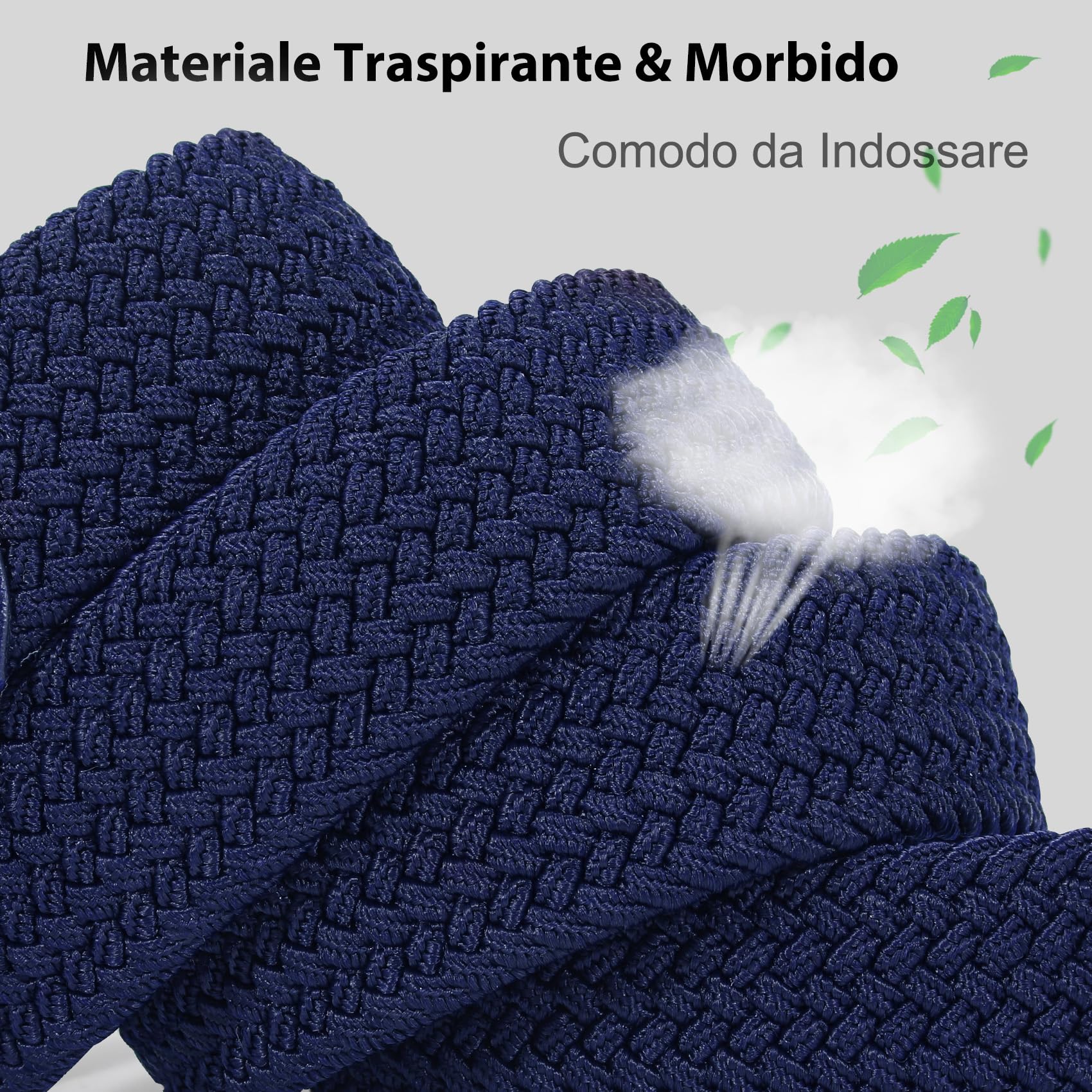 VONMELLI Cintura Elastica Uomo Intrecciata Cintura Uomo in Tessuto Cintura Elasticizzata Regolabile per Uomo e Donna Casual Cinture Da Uomo Vintage Cintura Da Golf per Jeans