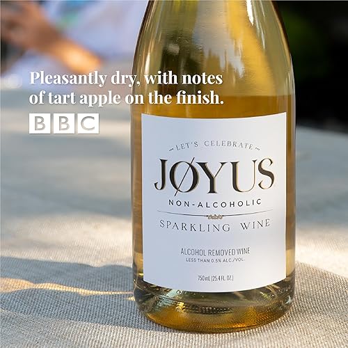 Miniatura 2 de Joyus - Vino espumoso sin alcohol, galardonado y mejor vino desalcoholizado de su clase, complejo y seco, bajo en azúcar y bajo en calorías, 25.4 fl