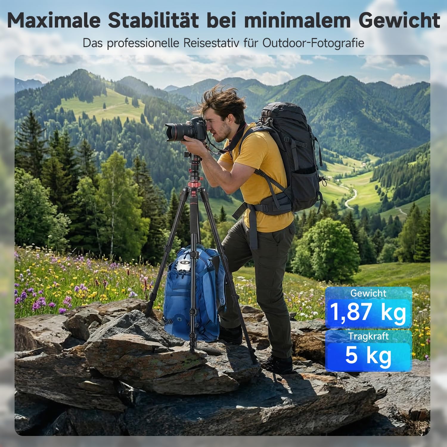 Rollei Compact Traveler No.2 XL Foto Stativ Kamera mit Auslegearm 213cm – Bild 7