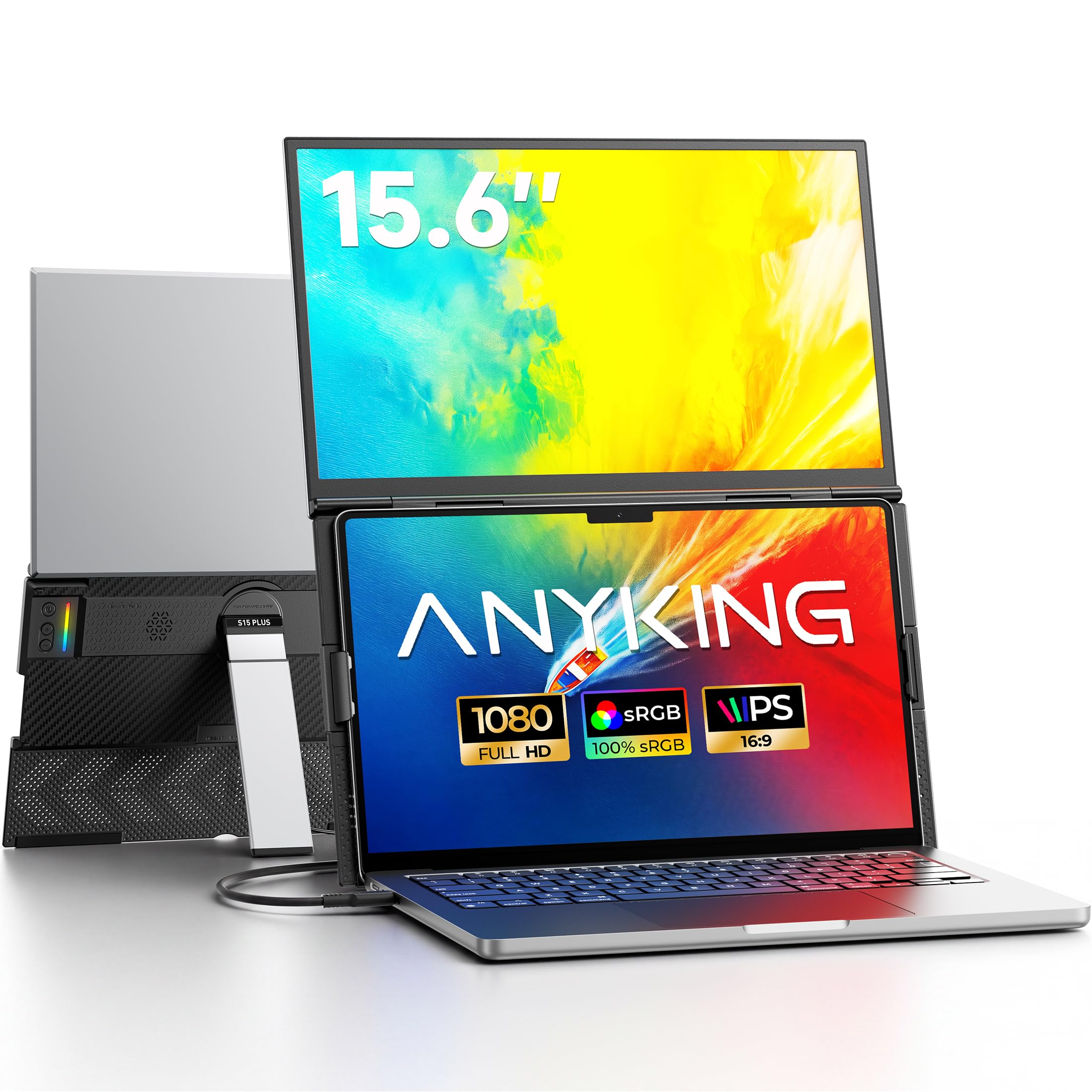Amazon.co.jp: Anyking モバイルモニター 15.6インチ デュアルモニター