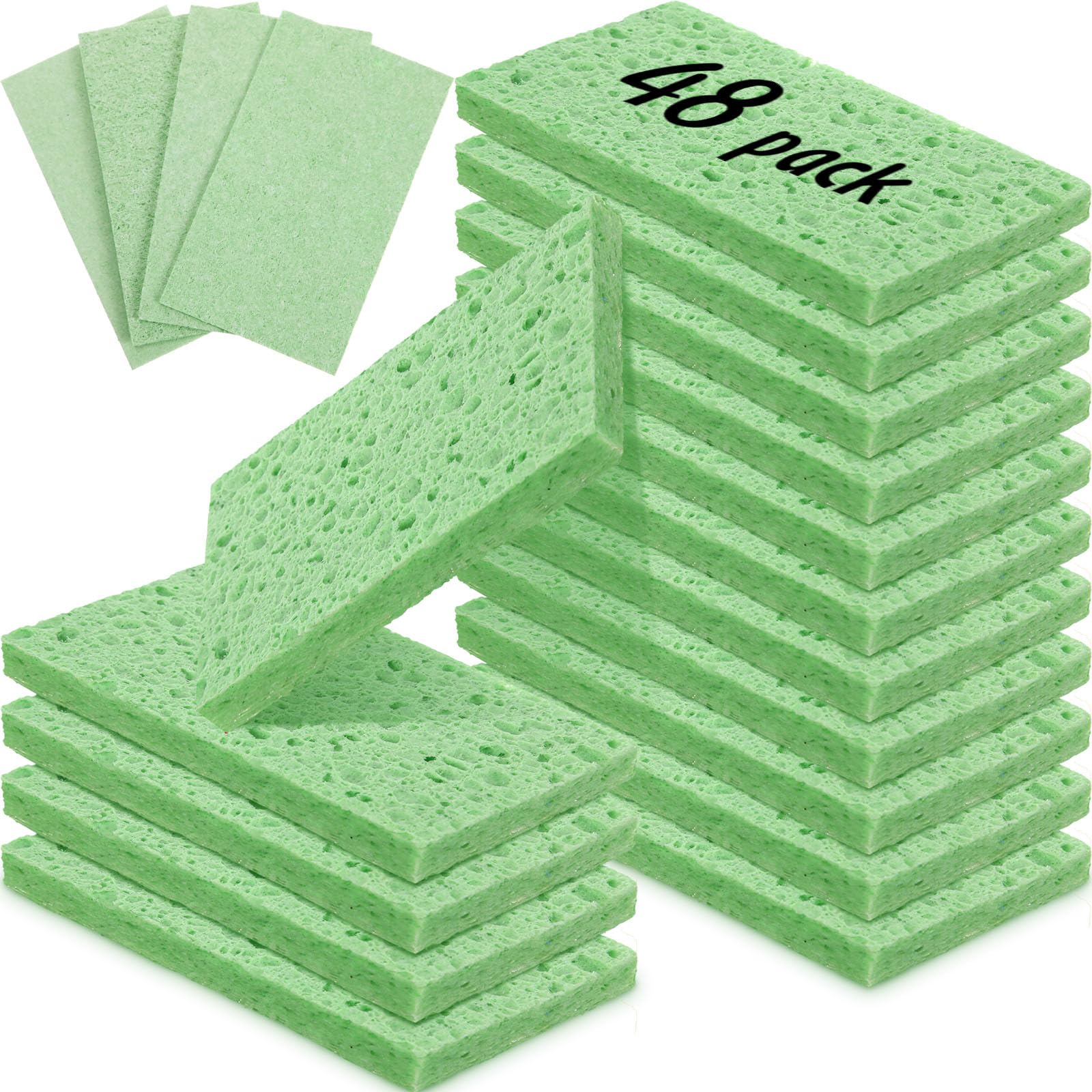 Zhengmy 48 Pcs Sponges Bulk Sponges Kitchen Compressed Sponge, Green