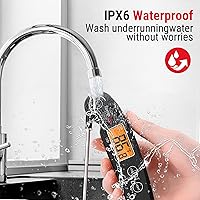 Vista 4 de ThermoPro TP605 Termómetro Digital de Lectura Instantánea para Carne para Cocinar, Termómetro de Alimentos Impermeable con Retroiluminación