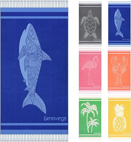 Oversized Cotton Turkish Beach Towel Sandproof Blanket -72"x36" Extra Large Big Sand Free Quick Dry Bag Compact Pool Camping Swim Bath Towels,