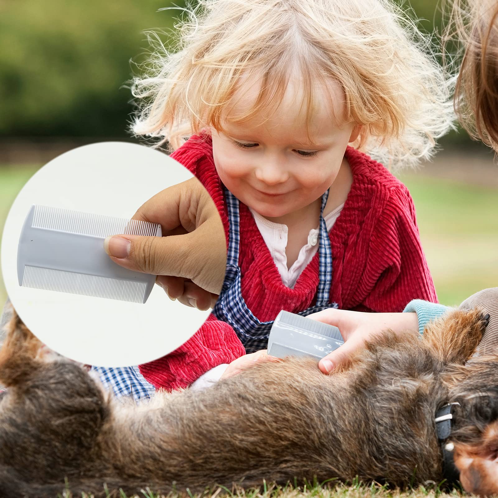 5 sztuk grzebieni na wszy pchły, metalowa głowa grzebienie do usuwania wszy wszy grzebienie, plastikowe grzebienie ze stali nierdzewnej dla dzieci dorosłych zwierząt domowych psów długie cienkie grube włosy