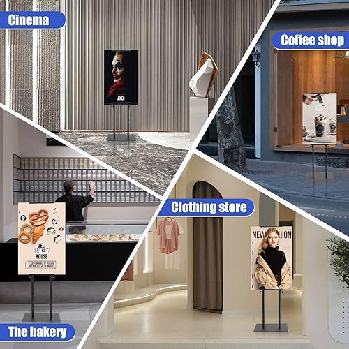 Miniatura 5 de Soporte para póster con base antideslizante, soporte de espuma ajustable de hasta 77 pulgadas, soportes de póster de doble cara para tablero y