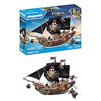 PLAYMOBIL Pirates 71530 Galeone dei pirati, emozionante battaglia navale e ricerca del tesoro segreto