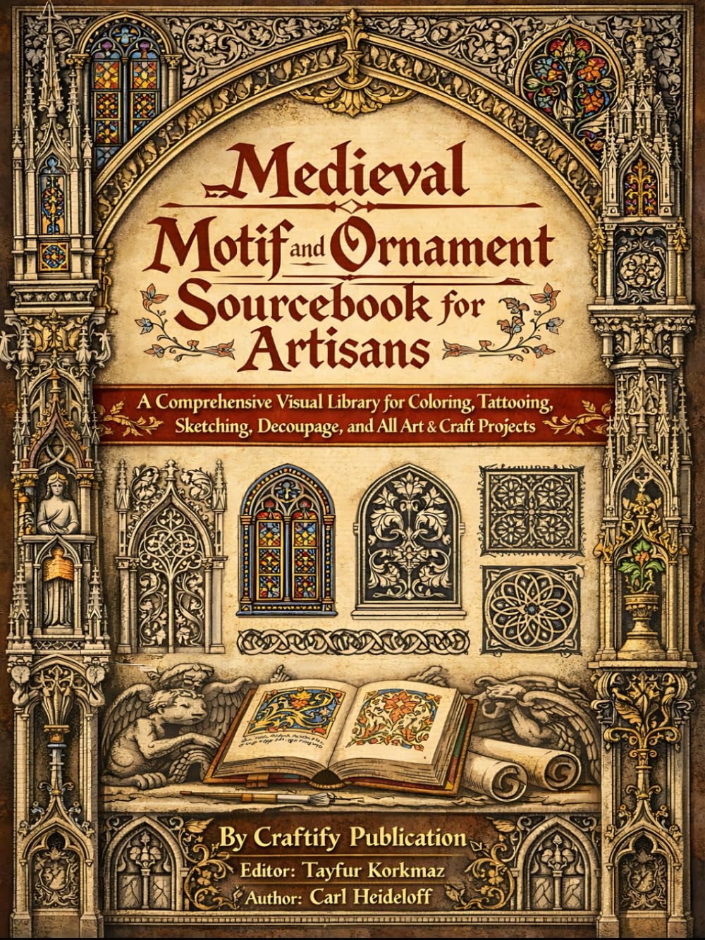 Medieval Motif and Ornament Sourcebook for Artisans:: A Comprehensive Visual Library for Coloring, Tattooing, Sketching, Decoupage, and All Art & ... Arts and Ornaments Coloring Book Series)