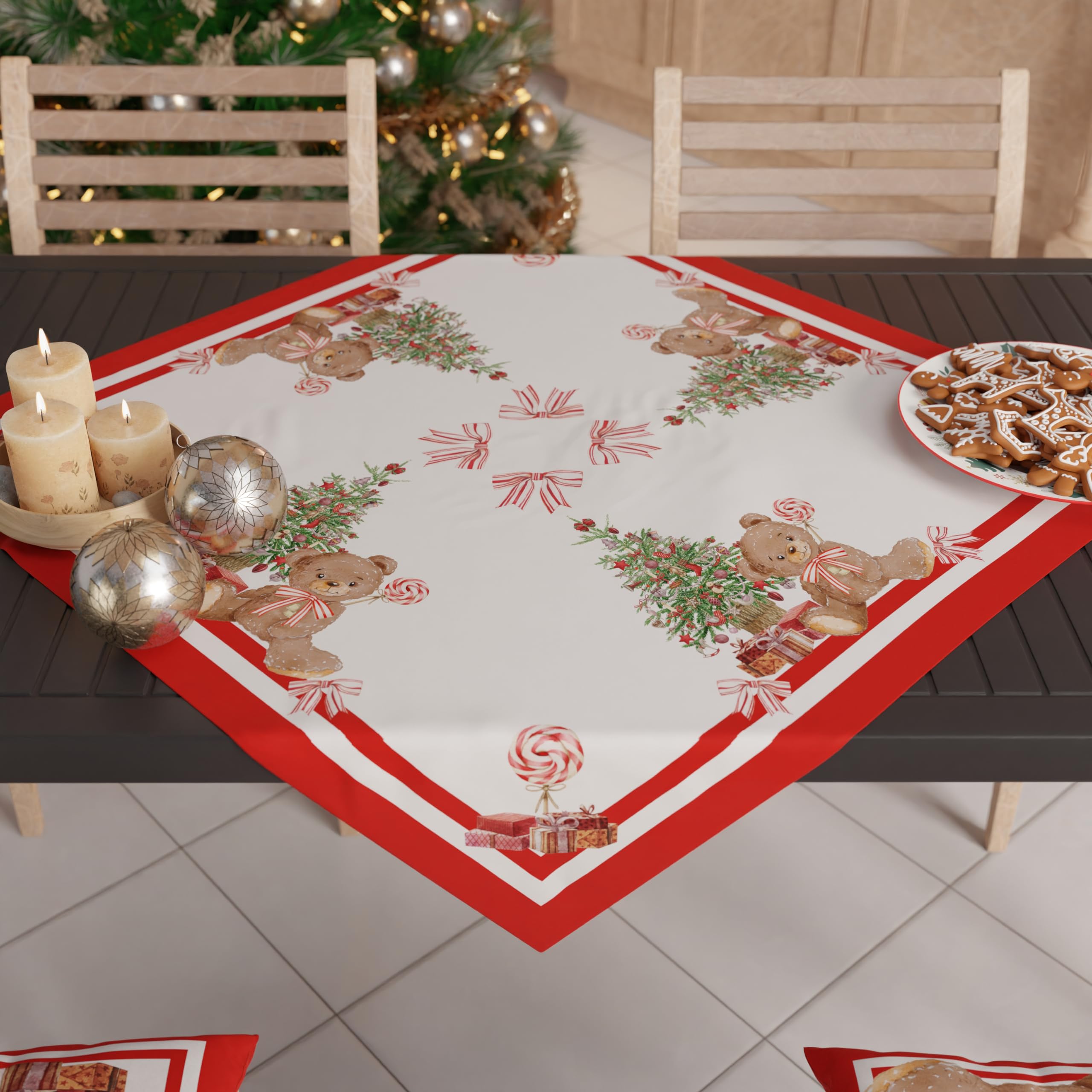 PETTI Artigiani Italiani - Camino de Mesa Navideño 140x40 cm, Camino de Mesa Navidad para Cocina, Decoración Navideña para Mesa, Camino de Mesa Elegante Tartan, 100% — view 79