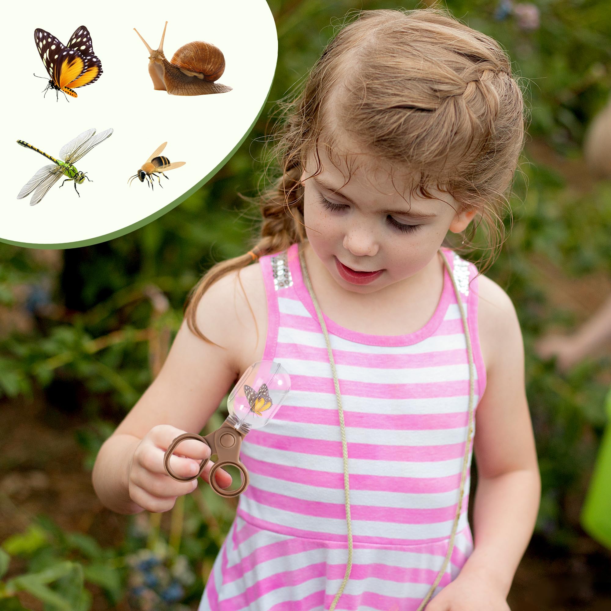 ROBUD Kids Outdoor Explorer Kit, Bug Catching Adventure Set with Butterfly Net, Magnifying Glass, Kids Binoculars, Bug Container, Carry Bag, Educational Toys Gift for Toddler Ages 3+