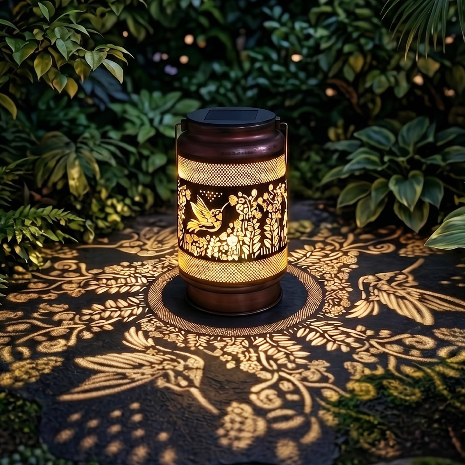 Solar Lanterns for Outside - Hummingbird Hanging Solar Lights Outdoor Garden, Unique Gardening Gifts for Women, IP65 Solar Lantern Garden Ornaments for Patio Lawn Yard Balcony Courtyard