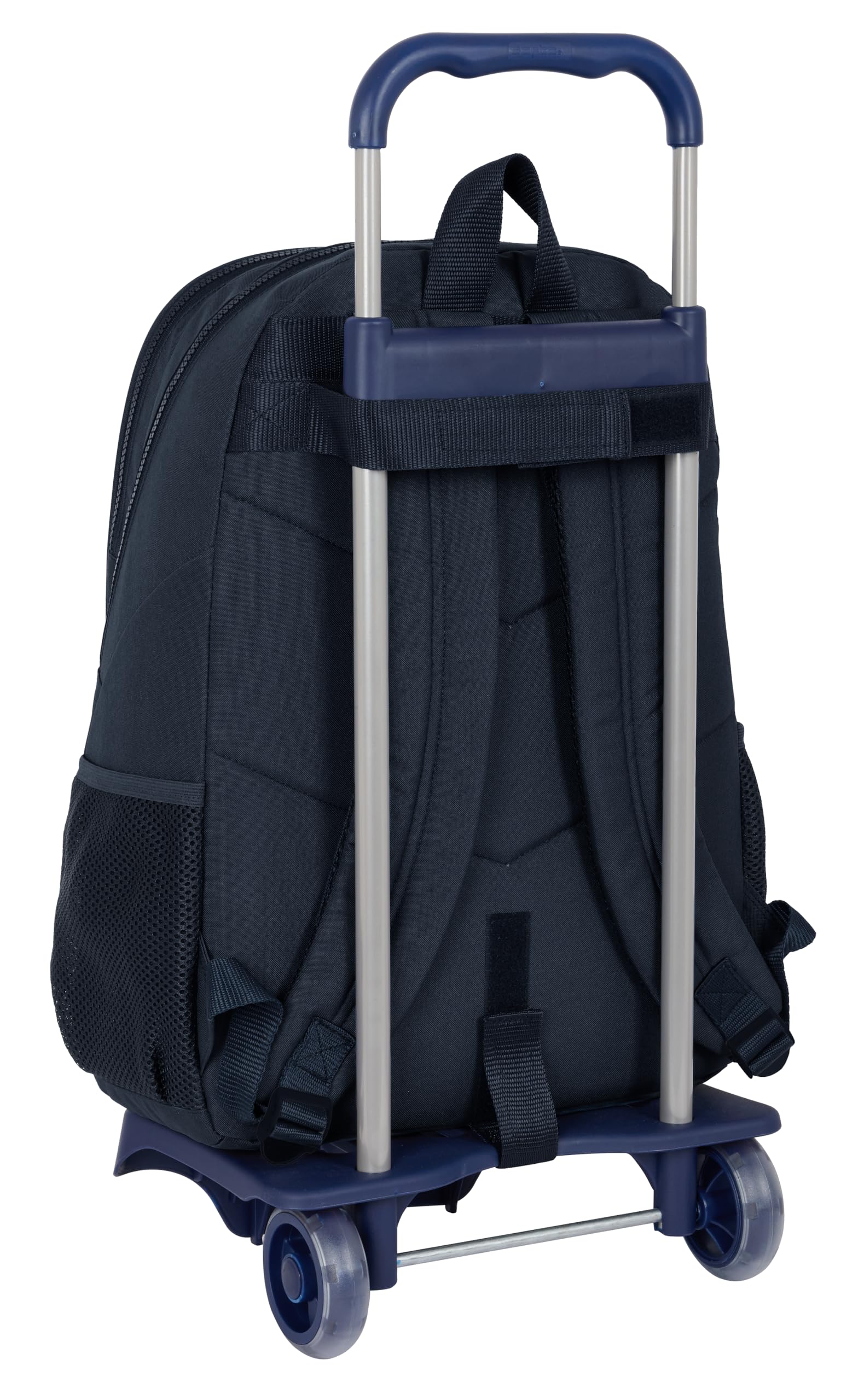 Safta REAL MADRID 2ª EQUIPACIÓN 23/24 - Mochila Escolar con Carro, Ideal para Niños de Diferentes Edades, Cómoda y Versátil, Calidad y Resistencia, 33x15x43 cm, Color Azul Marino