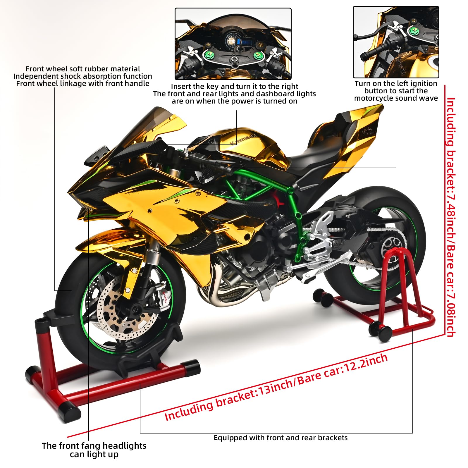 Amazon.com: RZAPE Die Cast Motorcycle 1:6 Scale for Kawasaki