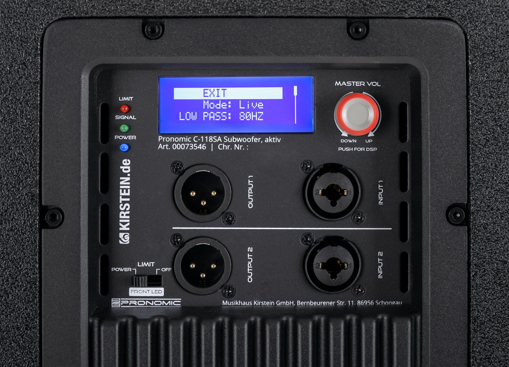 Pronomic C-118SA Aktiv Subwoofer 2X Set - 1600 Watt Peak / 800 Watt RMS - 18" Lautsprecher mit 3" Schwingspule - Frequenzbereich: 30-200 Hz - 4 DSP-Presets - max. SPL: 126 dB