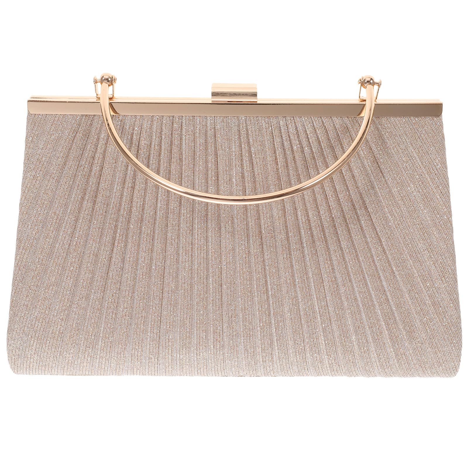 Healeved Large Capacity Shiny Pleated Clutch Purse for Women, Stylish Banquet Evening Bag with Top Handle, Versatile Party Handbag for Formal Occasions